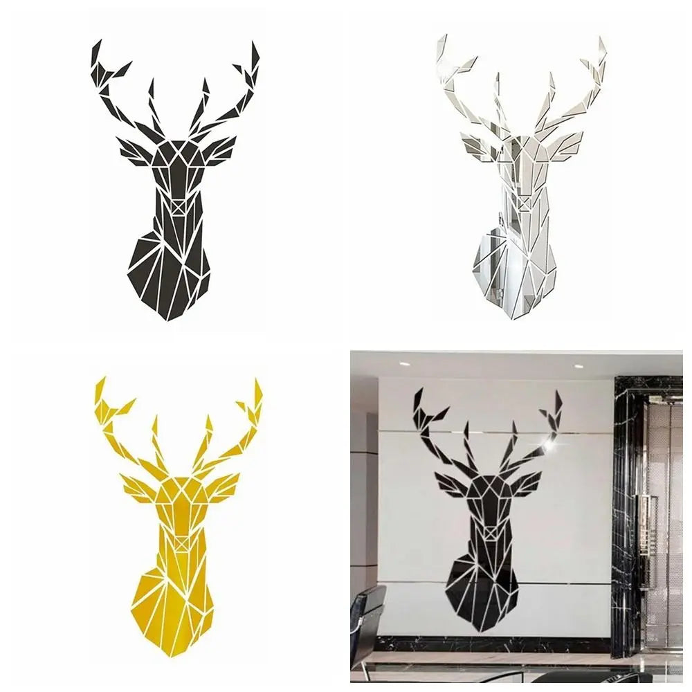 Deer Mirror Wall Stickers