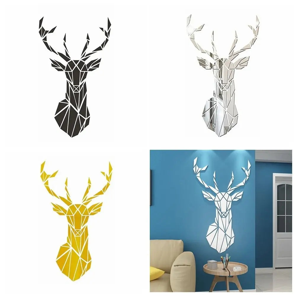 Deer Mirror Wall Stickers